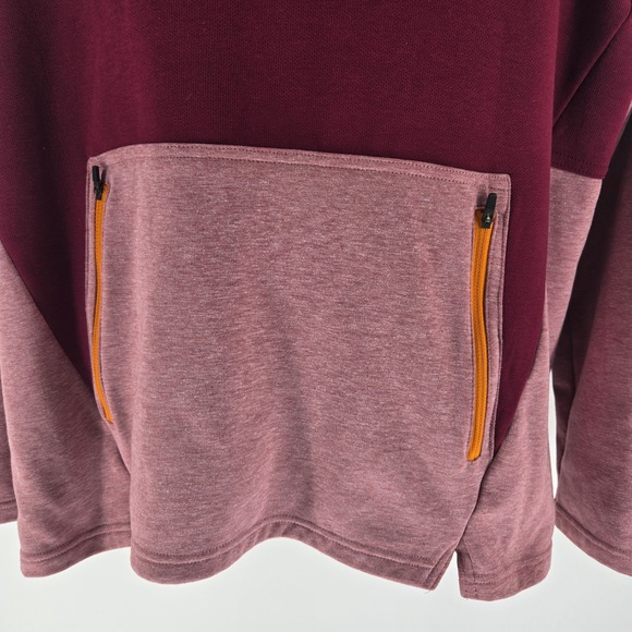Nike Therma-FIT Mens Hoodie Burgundy Pink Colorblock Pullover Large DQ4842-652 - Picture 6 of 8